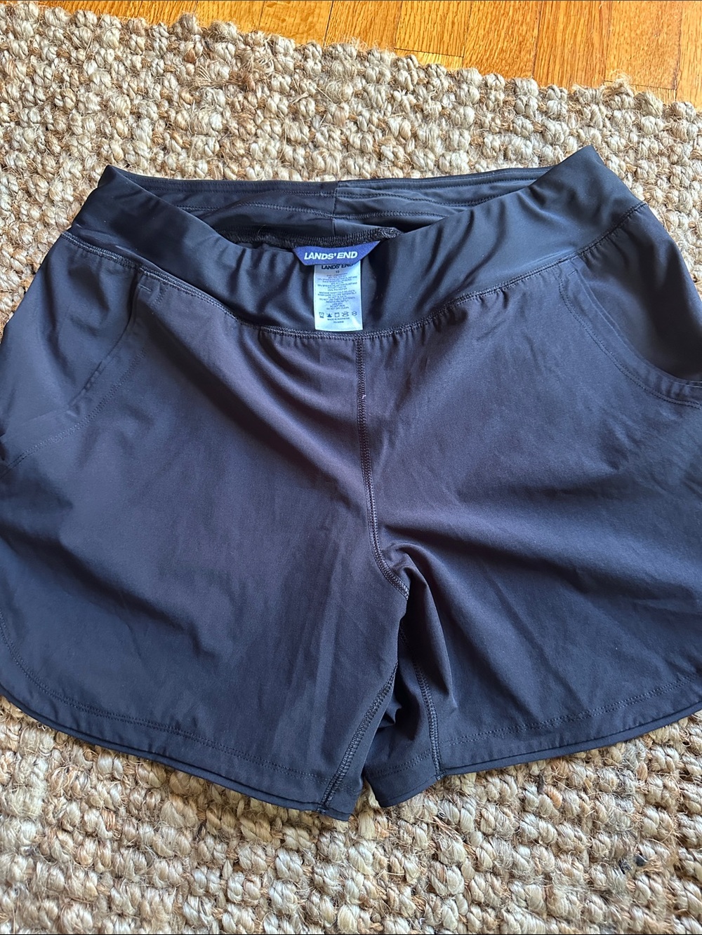 Lands' End Women's Black Athletic Shorts/Swim Shorts Size 10